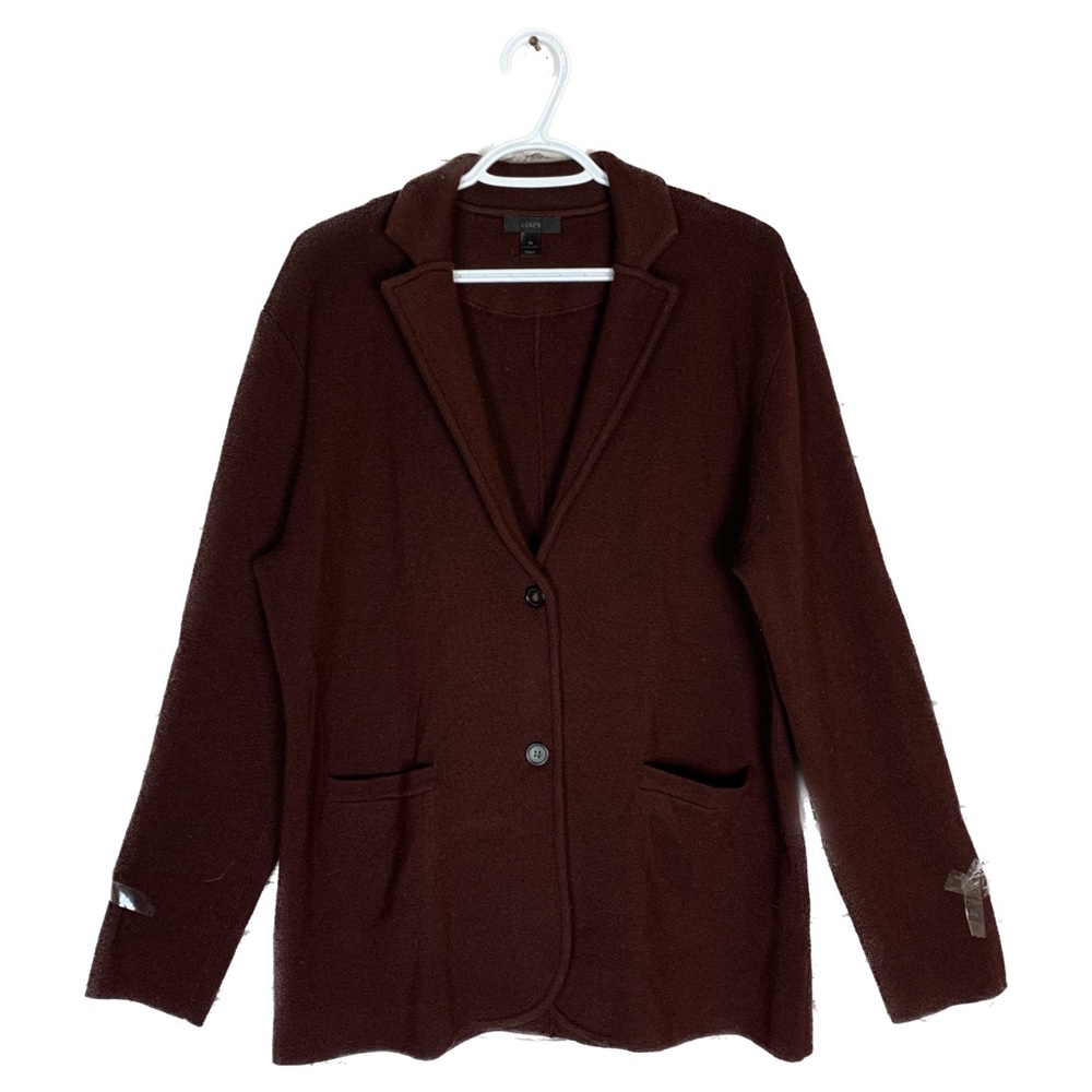 Sold - J Crew 100% Merino Wool Cardigan Sweater Blazer - Picture 4 of 13